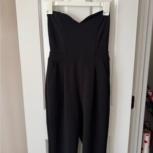 Express Black Strapless Sweetheart Jumpsuit